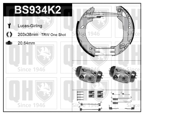 BS934K2 QUINTON HAZELL Комплект тормозных колодок (фото 1)