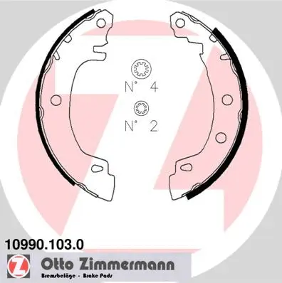 10990.103.0 ZIMMERMANN Комплект тормозных колодок (фото 1)
