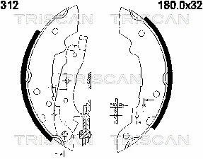 8100 10312 TRISCAN Комплект тормозных колодок (фото 1)
