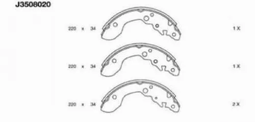 J3508020 NIPPARTS Комплект тормозных колодок (фото 1)