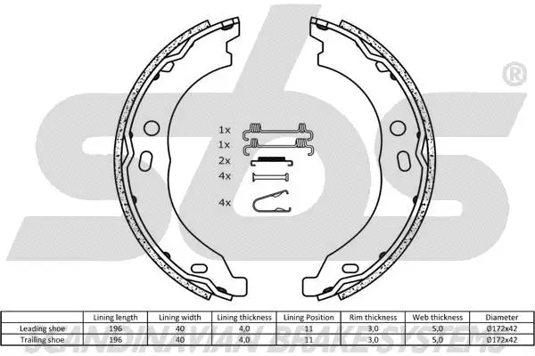 18492719754 SBS Комплект тормозных колодок (фото 2)