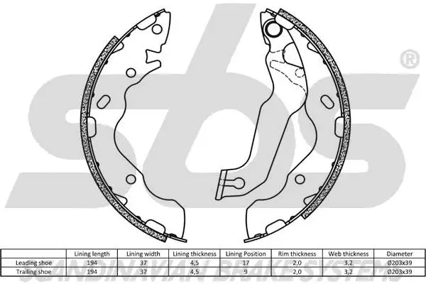 18492734703 SBS Комплект тормозных колодок (фото 2)