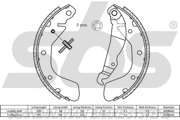 18492736540 SBS Комплект тормозных колодок (фото 2)