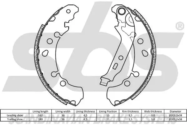 18492745781 SBS Комплект тормозных колодок (фото 2)