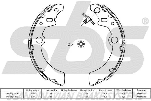 18492752692 SBS Комплект тормозных колодок (фото 2)
