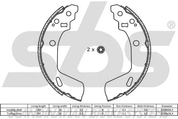 18492752813 SBS Комплект тормозных колодок (фото 2)