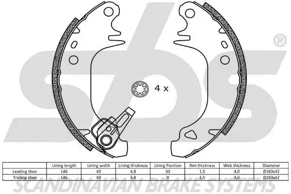 18512799372 SBS Комплект тормозных колодок (фото 2)