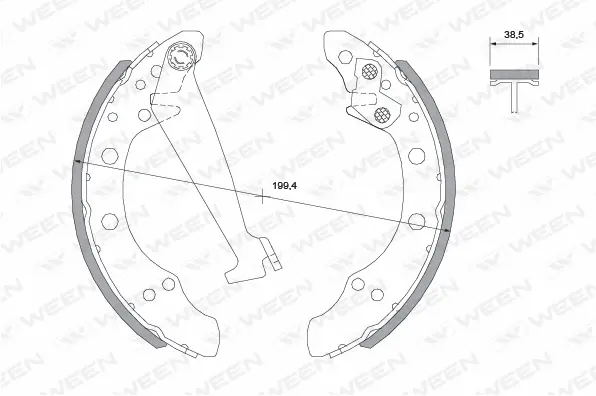152-2016 WEEN Комплект тормозных колодок (фото 1)