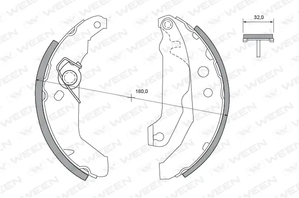 152-2097 WEEN Комплект тормозных колодок (фото 1)