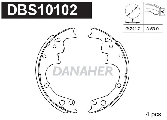 DBS10102 DANAHER Комплект тормозных колодок (фото 1)