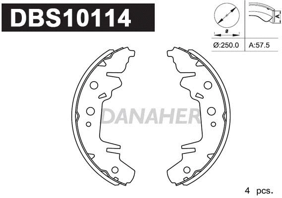 DBS10114 DANAHER Комплект тормозных колодок (фото 1)