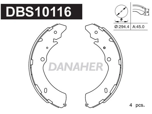 DBS10116 DANAHER Комплект тормозных колодок (фото 1)