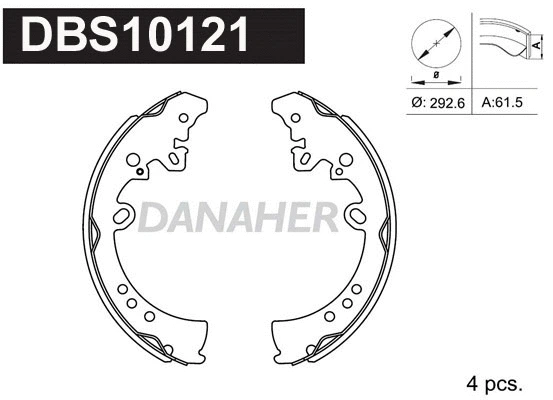 DBS10121 DANAHER Комплект тормозных колодок (фото 1)