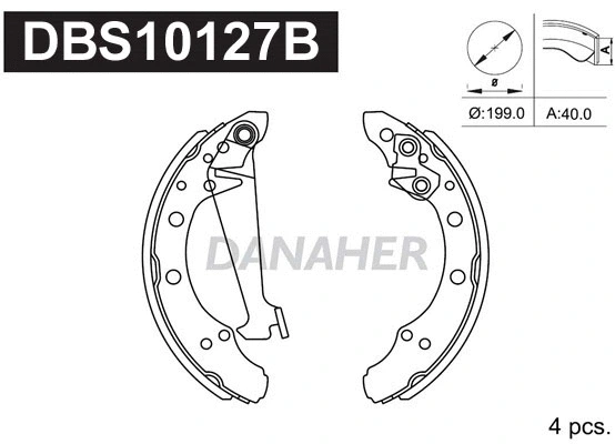 DBS10127B DANAHER Комплект тормозных колодок (фото 1)