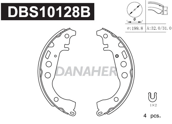 DBS10128B DANAHER Комплект тормозных колодок (фото 1)