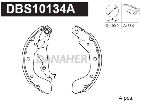 DBS10134A DANAHER Комплект тормозных колодок (фото 1)