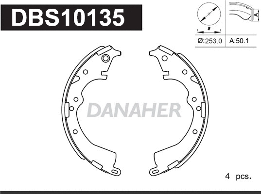 DBS10135 DANAHER Комплект тормозных колодок (фото 1)