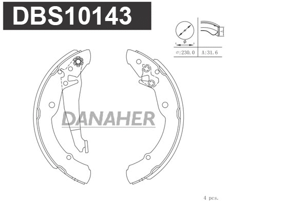 DBS10143 DANAHER Комплект тормозных колодок (фото 1)