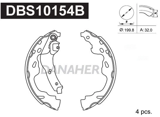 DBS10154B DANAHER Комплект тормозных колодок (фото 1)