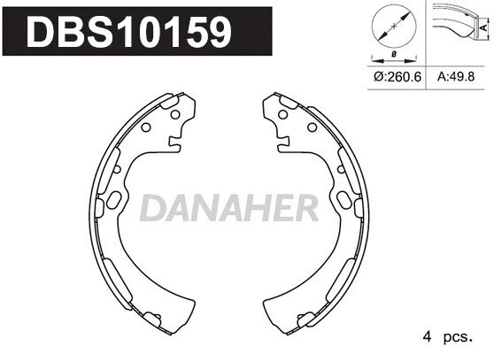 DBS10159 DANAHER Комплект тормозных колодок (фото 1)