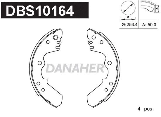 DBS10164 DANAHER Комплект тормозных колодок (фото 1)