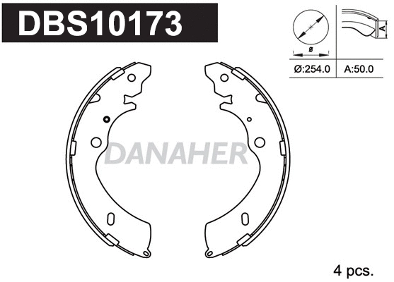 DBS10173 DANAHER Комплект тормозных колодок (фото 1)