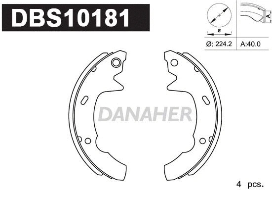 DBS10181 DANAHER Комплект тормозных колодок (фото 1)