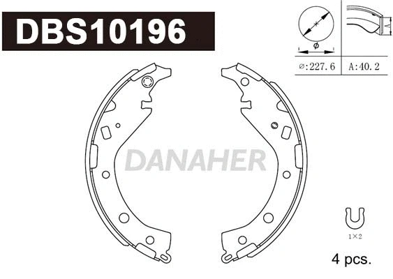 DBS10196 DANAHER Комплект тормозных колодок (фото 1)