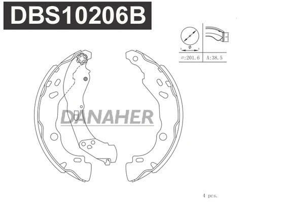 DBS10206B DANAHER Комплект тормозных колодок (фото 1)