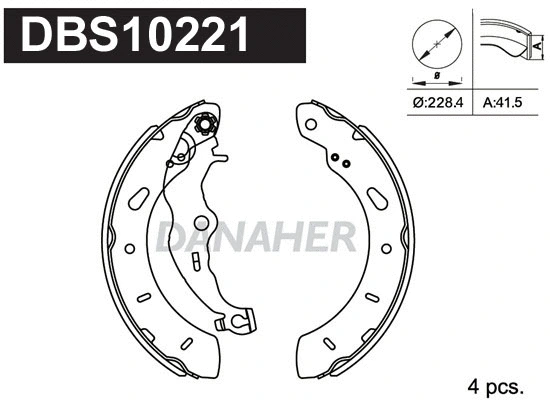 DBS10221 DANAHER Комплект тормозных колодок (фото 1)