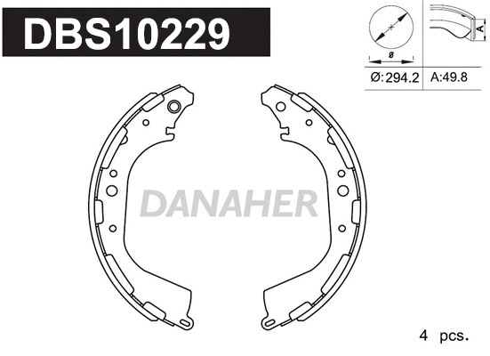 DBS10229 DANAHER Комплект тормозных колодок (фото 1)