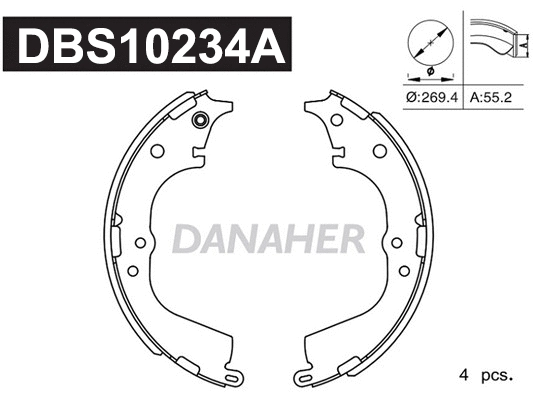 DBS10234A DANAHER Комплект тормозных колодок (фото 1)