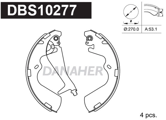 DBS10277 DANAHER Комплект тормозных колодок (фото 1)