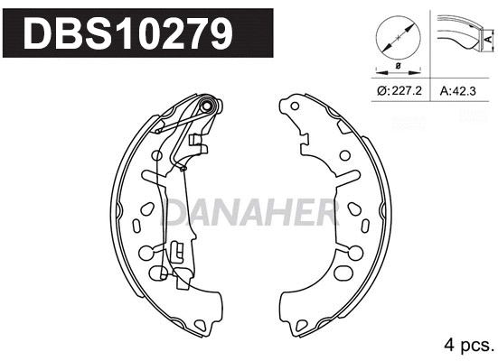 DBS10279 DANAHER Комплект тормозных колодок (фото 1)