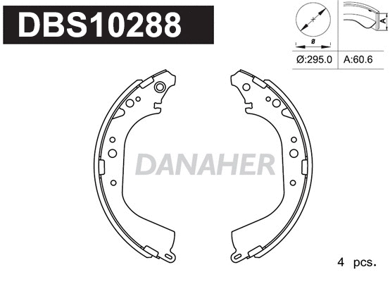 DBS10288 DANAHER Комплект тормозных колодок (фото 1)