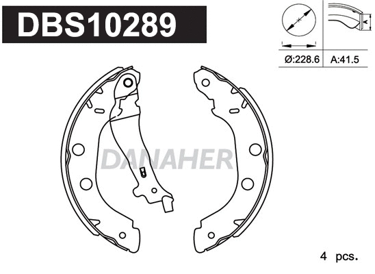DBS10289 DANAHER Комплект тормозных колодок (фото 1)