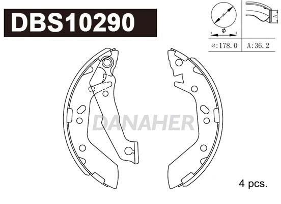 DBS10290 DANAHER Комплект тормозных колодок (фото 1)