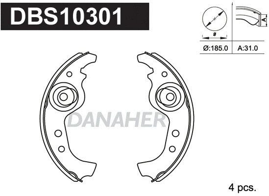 DBS10301 DANAHER Комплект тормозных колодок (фото 1)
