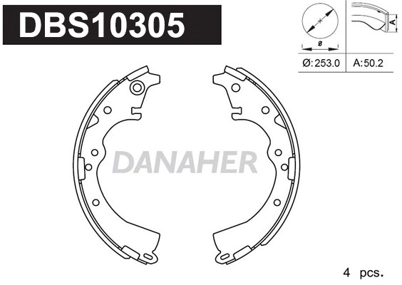 DBS10305 DANAHER Комплект тормозных колодок (фото 1)