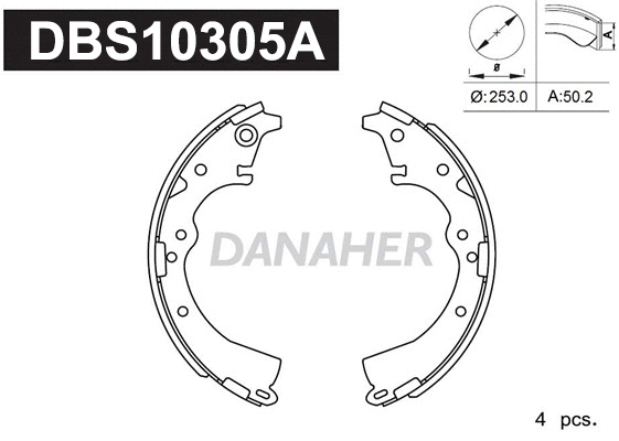 DBS10305A DANAHER Комплект тормозных колодок (фото 1)