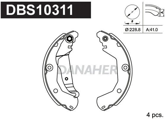 DBS10311 DANAHER Комплект тормозных колодок (фото 1)