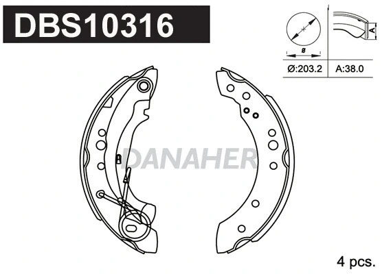 DBS10316 DANAHER Комплект тормозных колодок (фото 1)