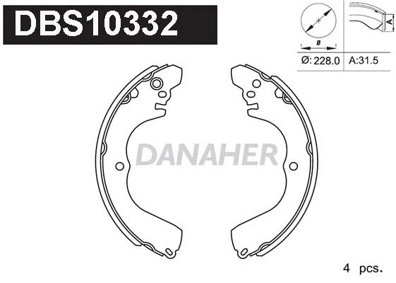 DBS10332 DANAHER Комплект тормозных колодок (фото 1)