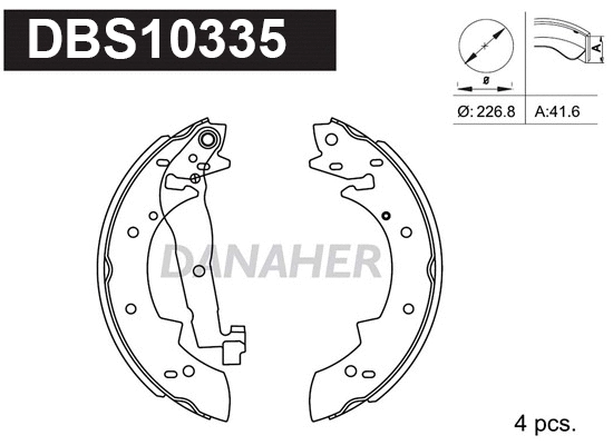 DBS10335 DANAHER Комплект тормозных колодок (фото 1)