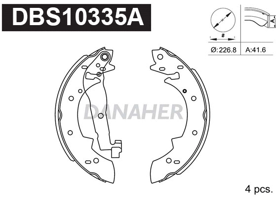 DBS10335A DANAHER Комплект тормозных колодок (фото 1)