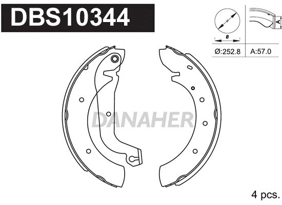 DBS10344 DANAHER Комплект тормозных колодок (фото 1)