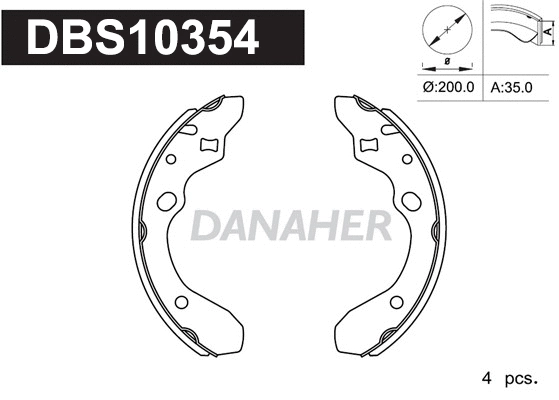 DBS10354 DANAHER Комплект тормозных колодок (фото 1)
