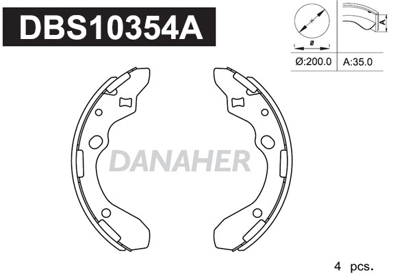 DBS10354A DANAHER Комплект тормозных колодок (фото 1)