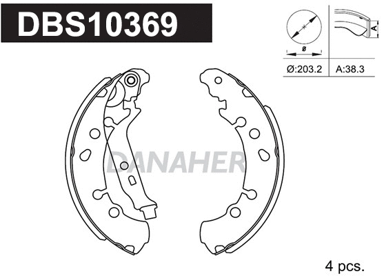 DBS10369 DANAHER Комплект тормозных колодок (фото 1)