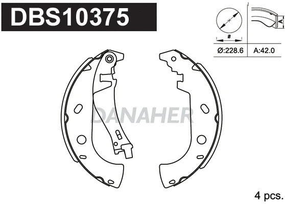 DBS10375 DANAHER Комплект тормозных колодок (фото 1)